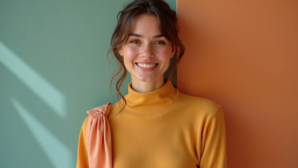 Kadın farklı cilt tonları ve vücut tipleri için uygun renkleri gösteriyor